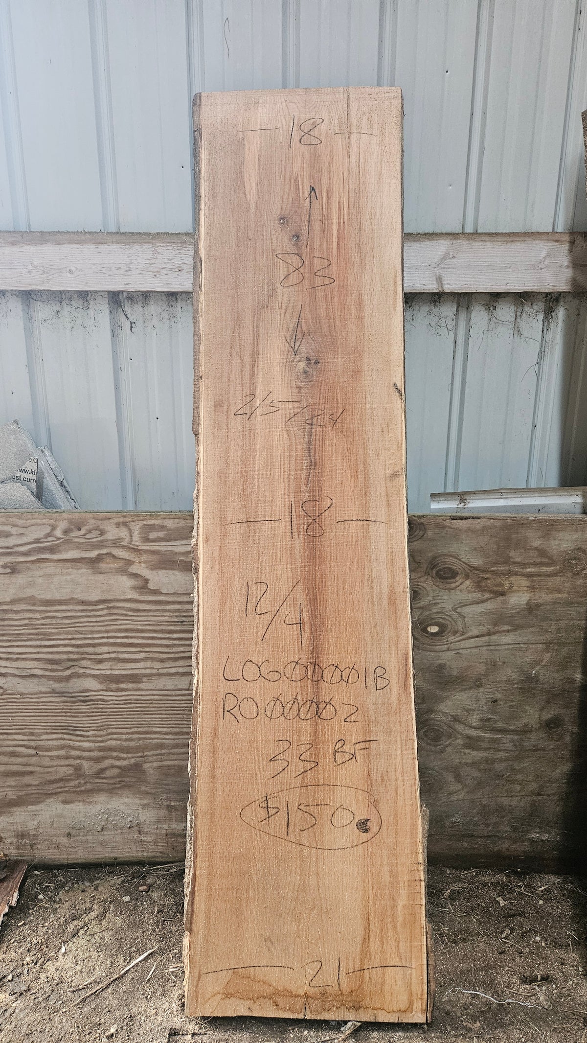 Pin Oak Slab 83"x18"-21"x3"