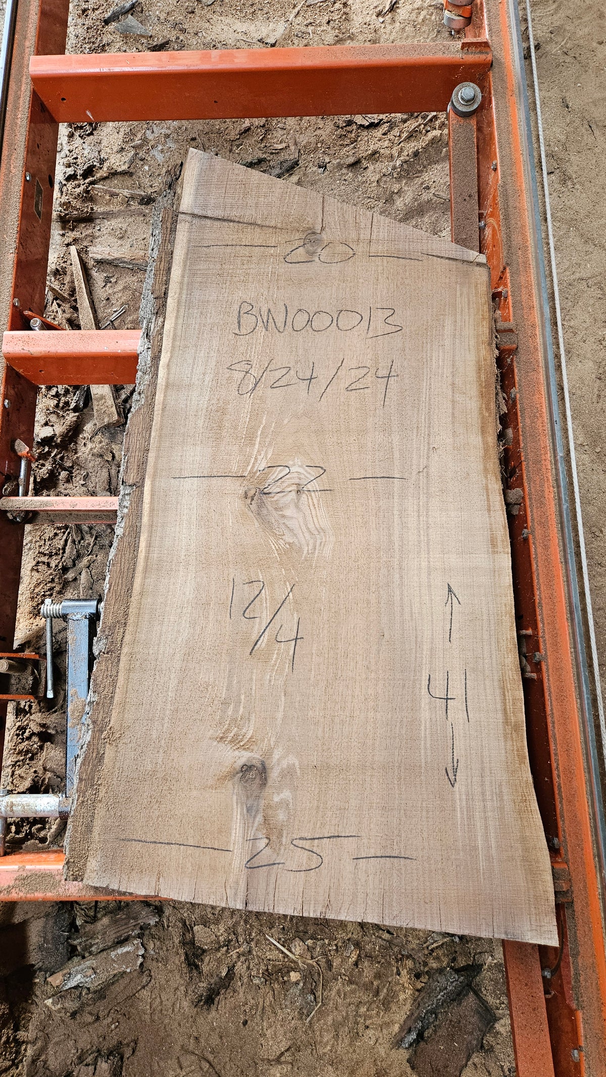 Black Walnut Live Edge Slab 41"x20"-25"x3"