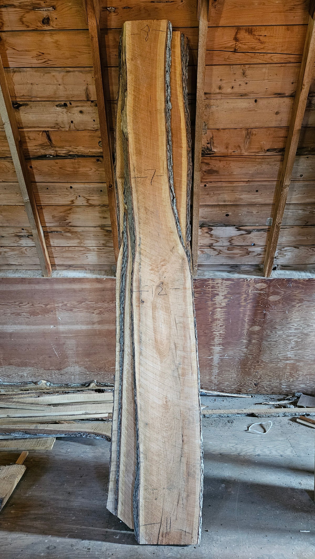 Black Cherry Live Edge Slab 108"x10"-13"x1.75"