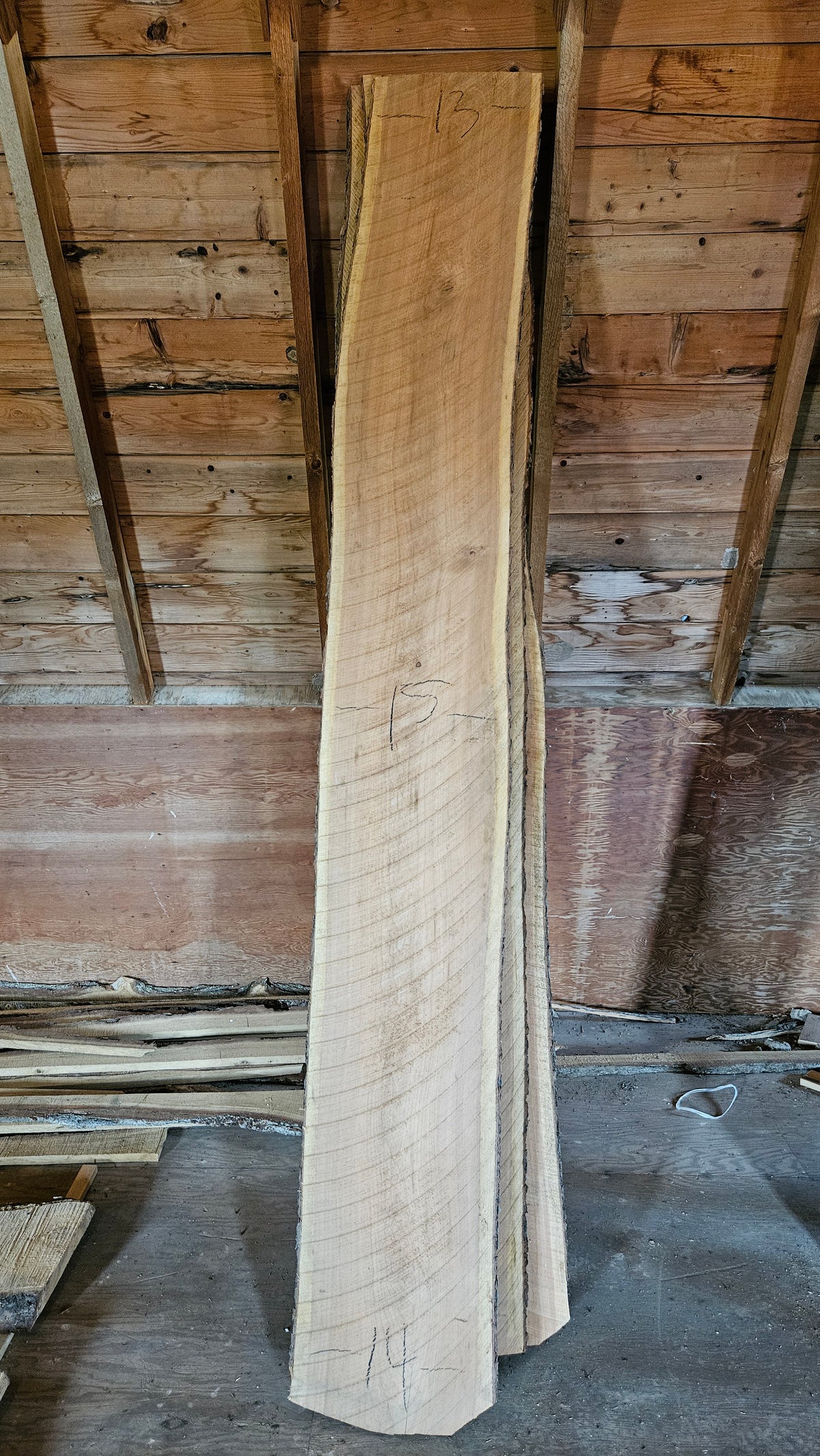 Black Cherry Live Edge Slab 106"x12"-14"x1.25"