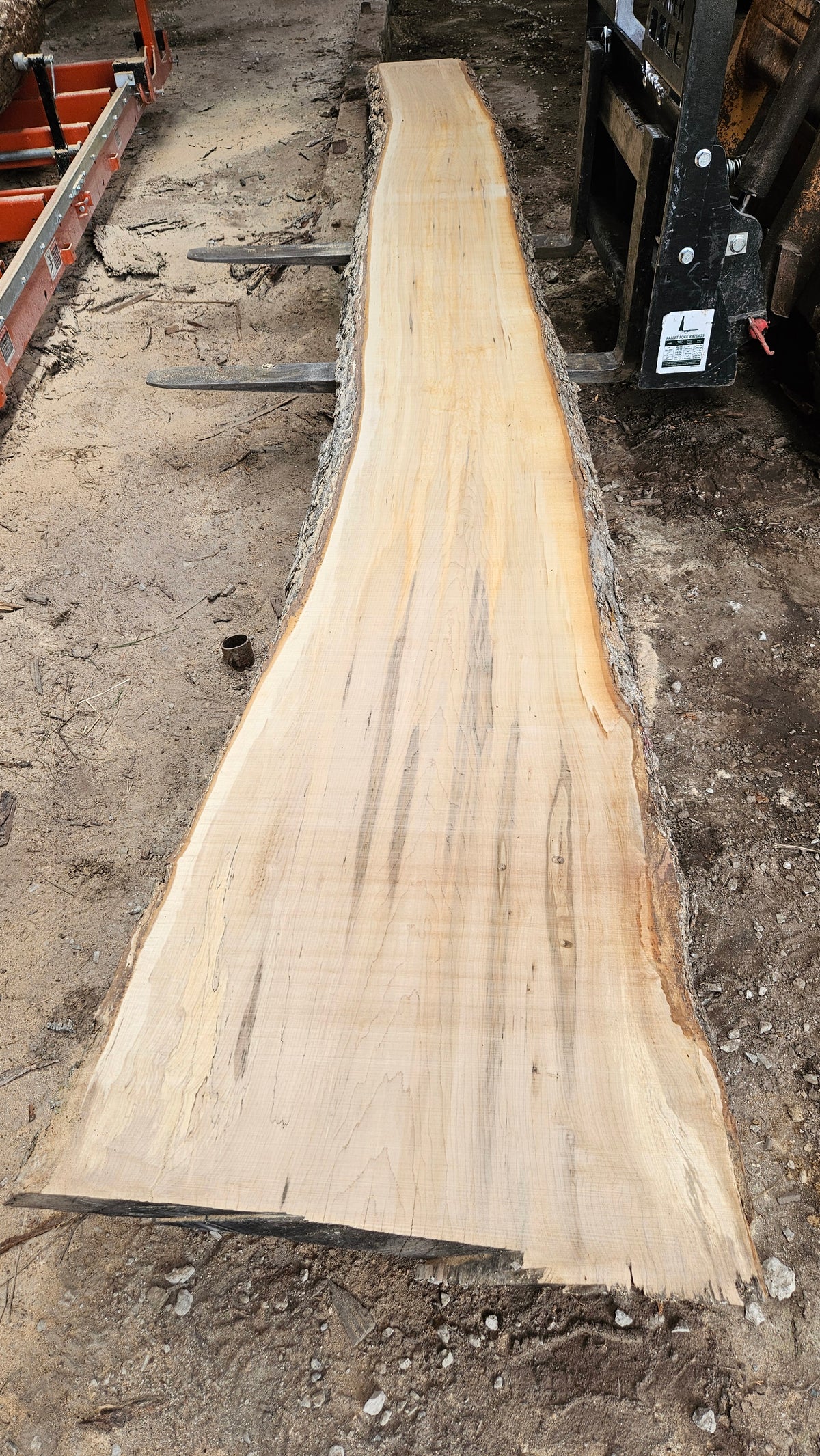 Sugar Maple Live Edge Slab 196"x18"-31"x2.5"