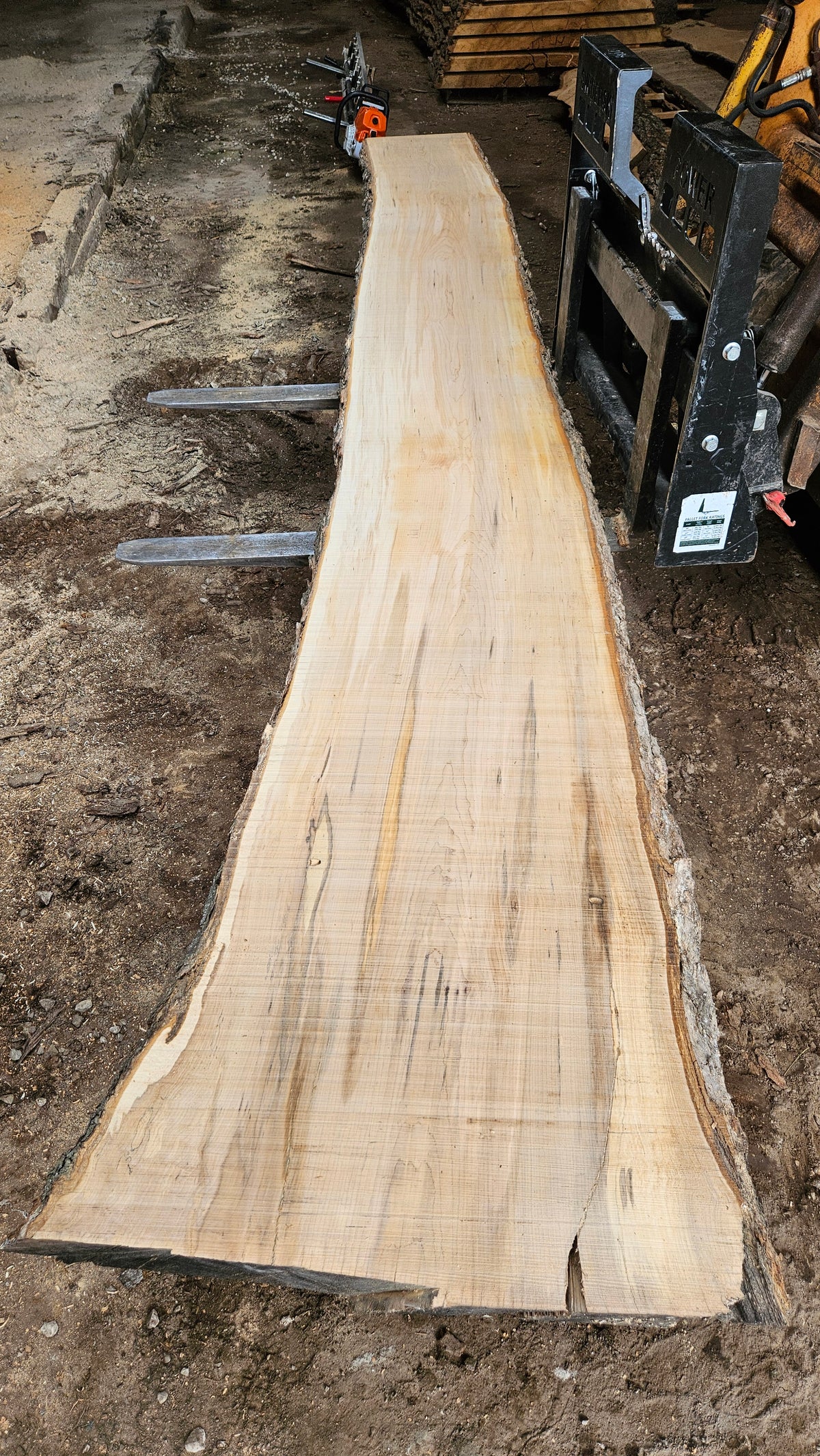 Sugar Maple Live Edge Slab 199"x23"-37"x2.5"