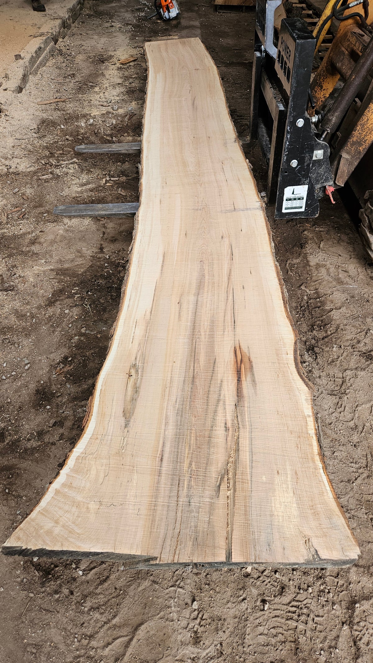 Sugar Maple Live Edge Slab 196"x22"-38"x2.75"