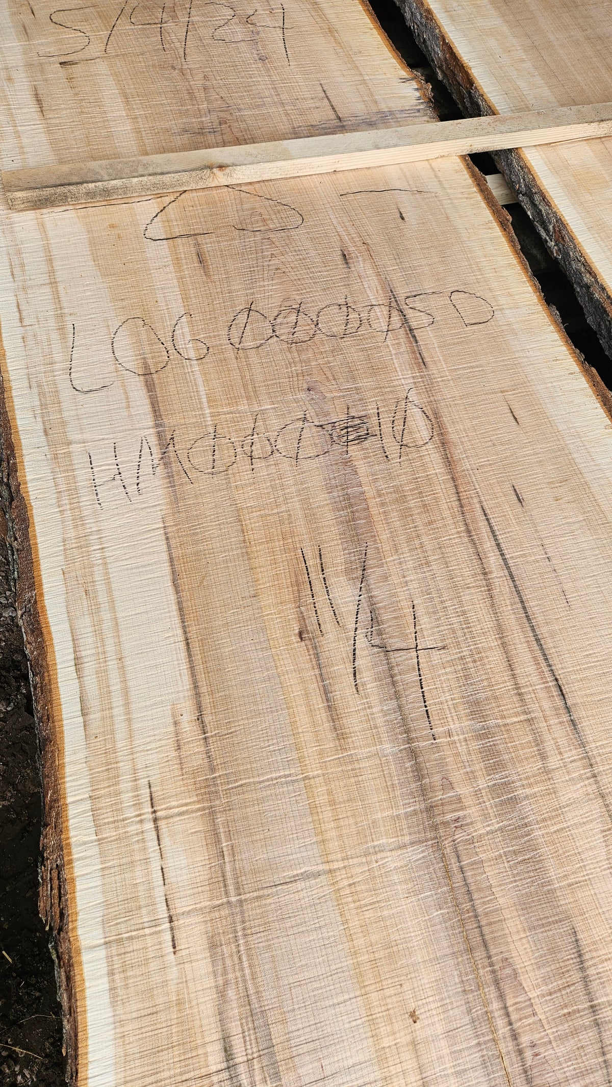 Sugar Maple Live Edge Slab 196"x22"-38"x2.75"