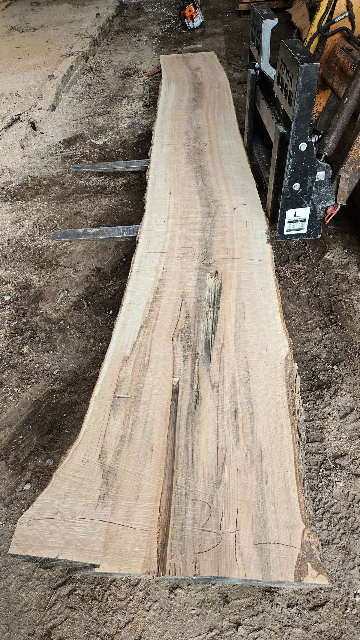 Sugar Maple Live Edge Slab 197"x22"-34"x2.5"