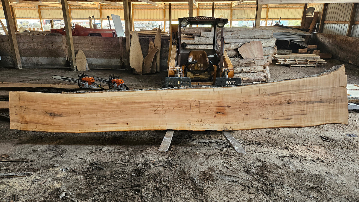 Sugar Maple Live Edge Slab 197"x22"-34"x2.5"