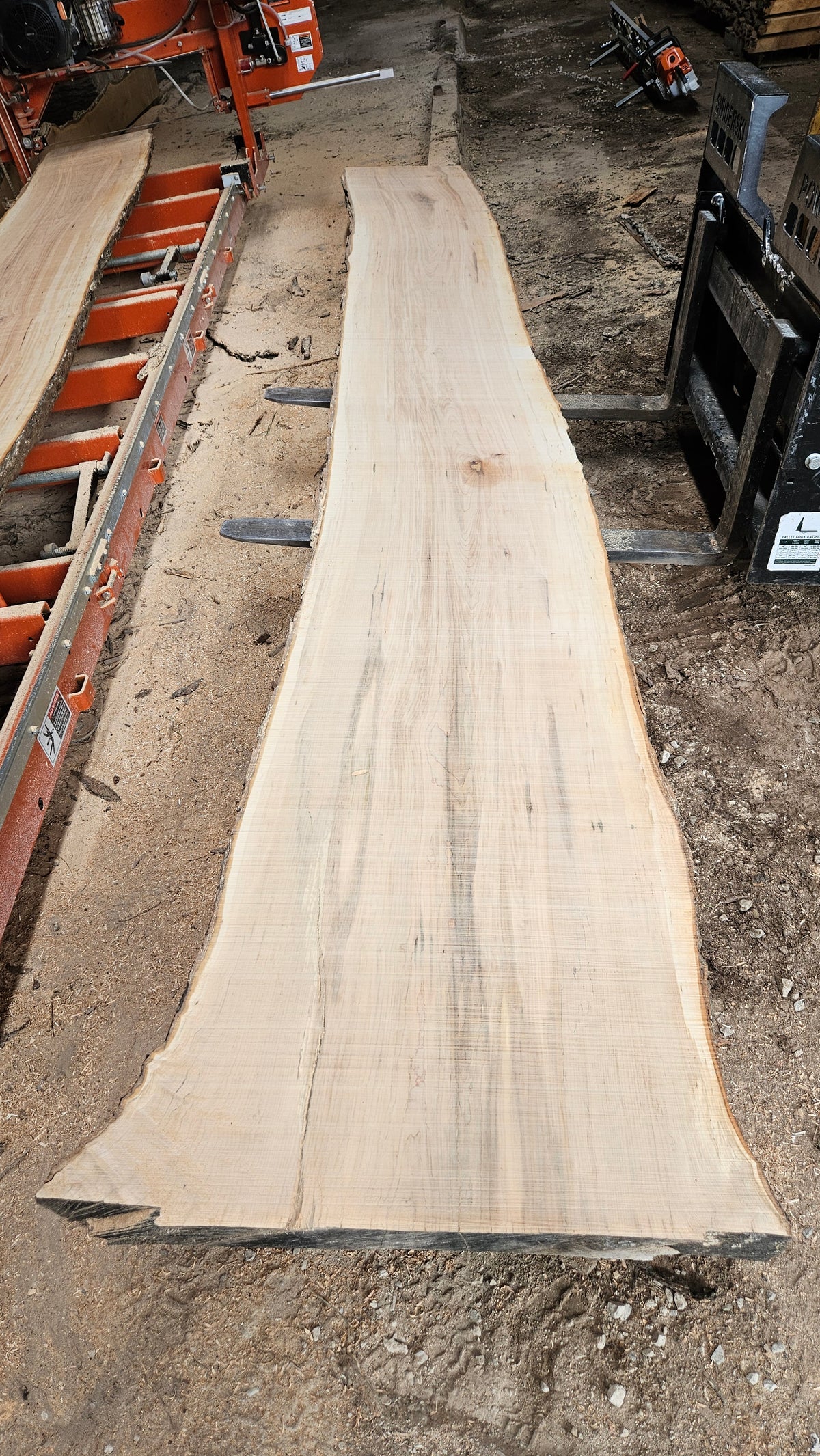 Sugar Maple Live Edge Slab 197"x22"-34"x2.5"