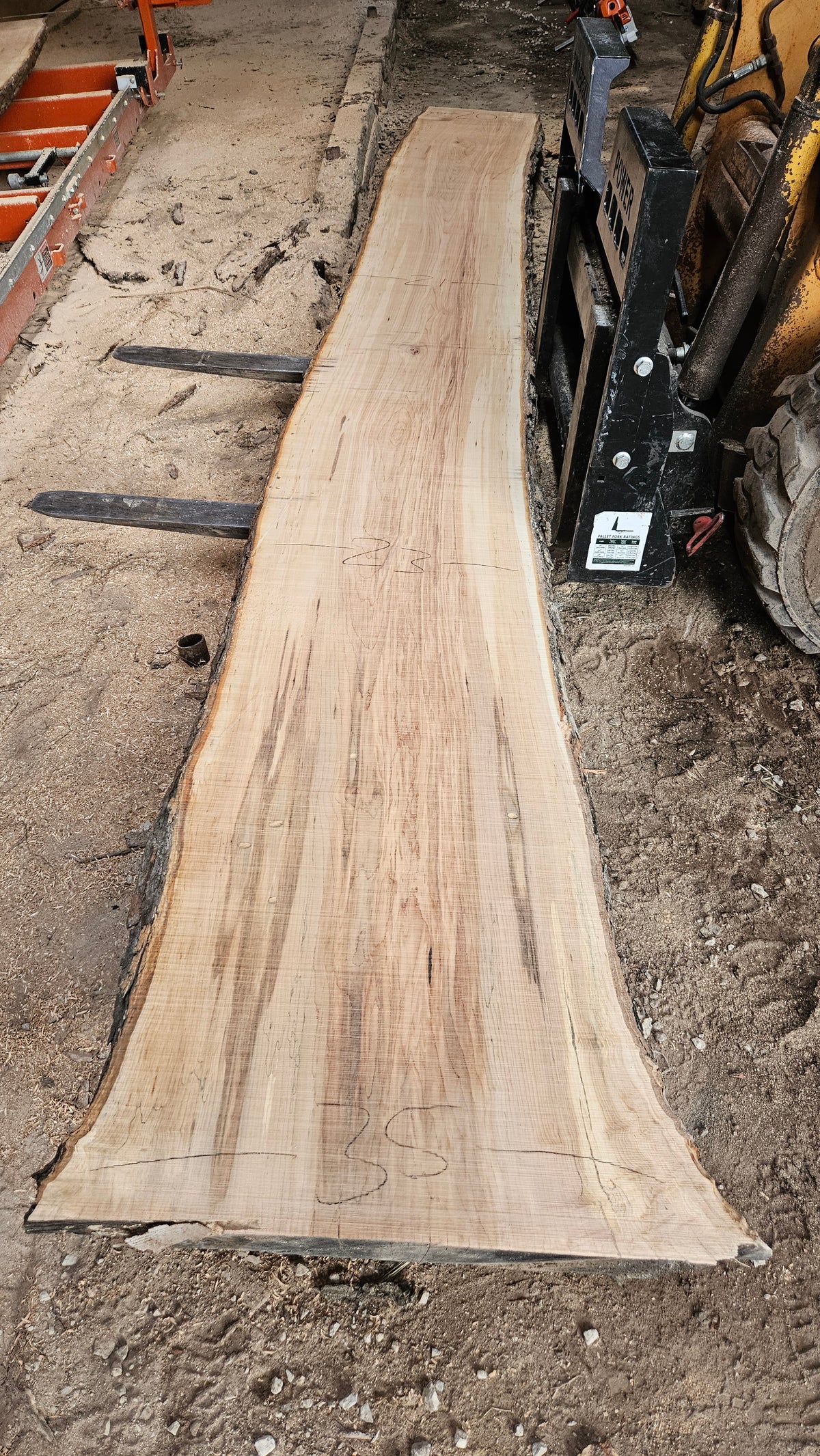 Sugar Maple Live Edge Slab 197"x22"-34"x2.5"