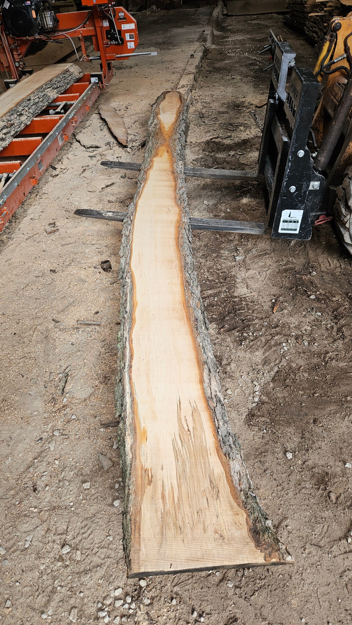 Sugar Maple Live Edge Slab 198"x11"-18"x2"