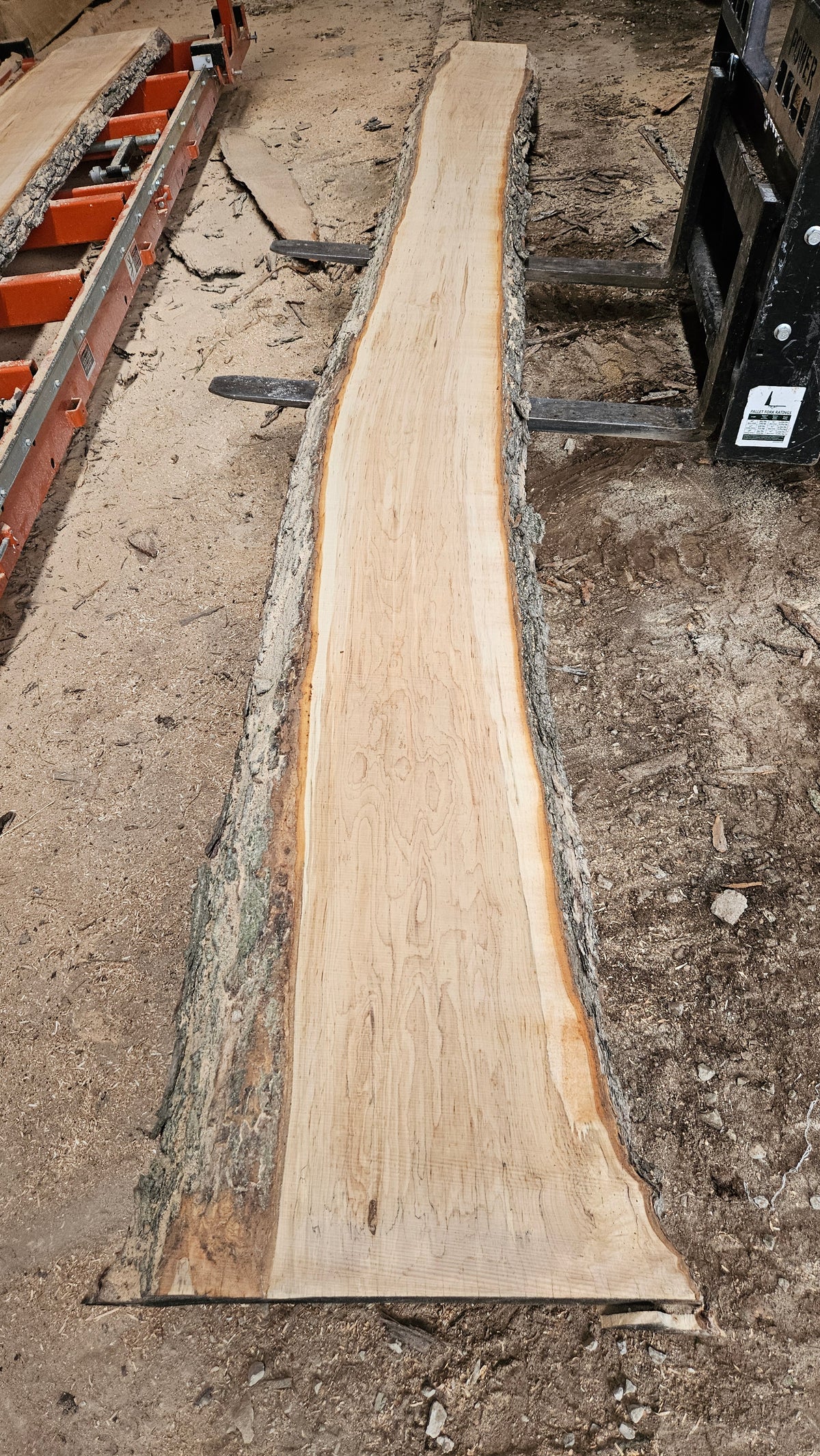 Sugar Maple Live Edge Slab 197"x16"-27"x2.25"