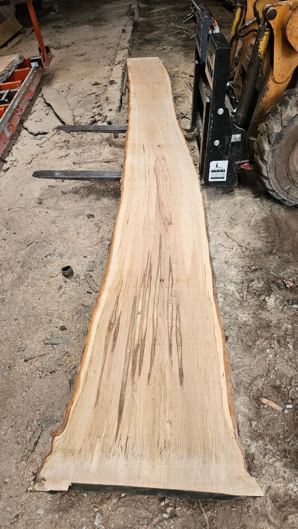 Sugar Maple Live Edge Slab 197"x16"-27"x2.25"