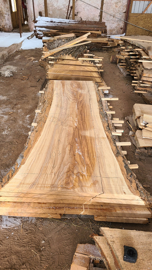 Ash Slab 103"x29"-43"x2.5"