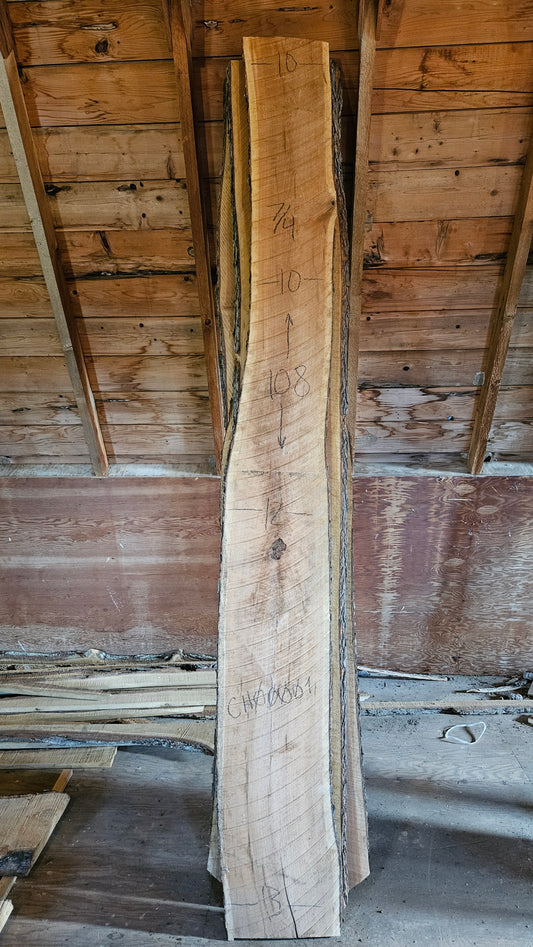 Black Cherry Live Edge Slab 108"x10"-13"x1.75"