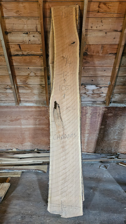 Black Cherry Live Edge Slab 105"x12"-16"x1"