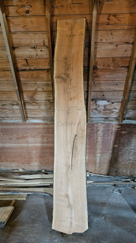 Black Cherry Live Edge Slab 105"x14"-17"x1.25"