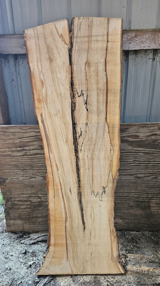 Spalted Sugar Maple Live Edge Slab 73"x22"-28"x2"