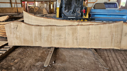 White Oak Slab 140"x25"-35"x2"